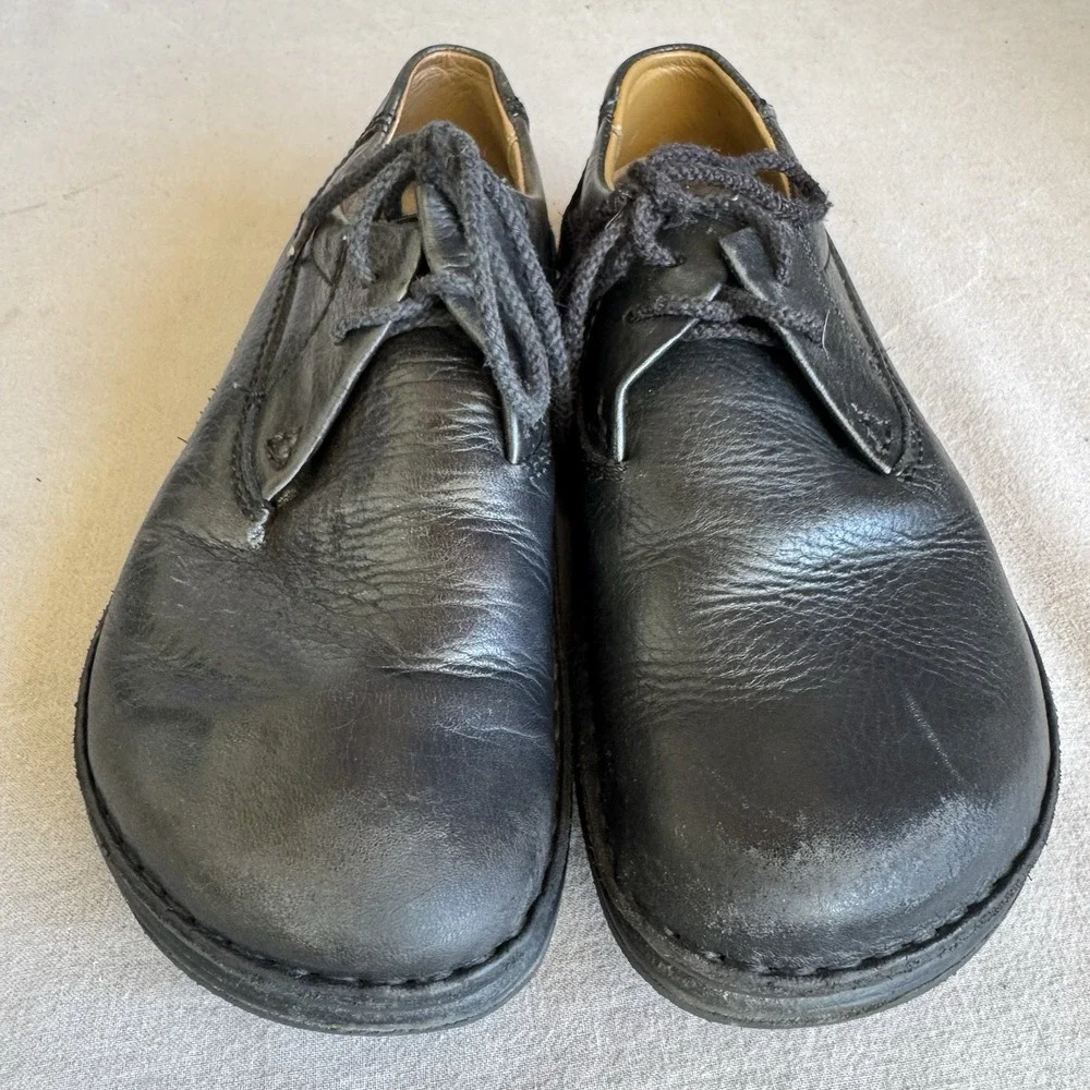 Size 38/W7/M5 - Birkenstock Pasadena Black Pebbled Leather Narrow Shoes